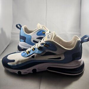Nike Air Max 270 React Blue & White Sneakers Size 7.5